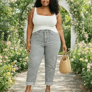 Cropped Jeans Gray Ankle Beatrix Boyfriend By Sofia Vergara 20 1x 2x 🤍 NWT